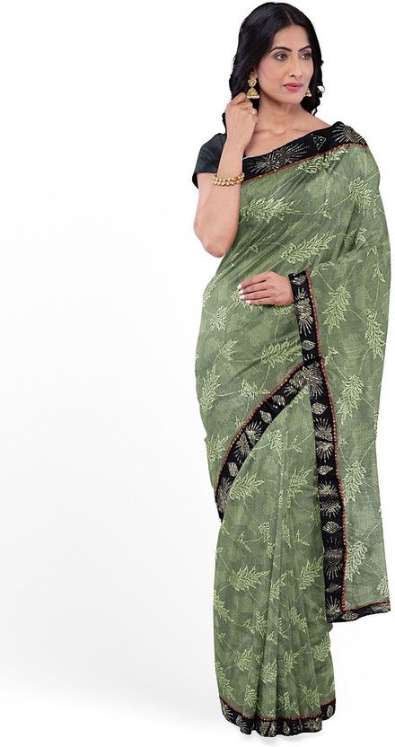 Woven Bollywood Lycra Blend Saree  (Green)