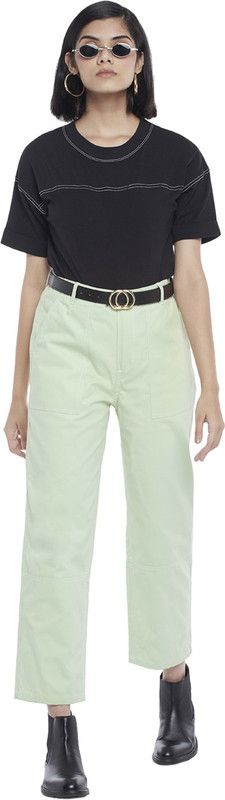 Women Regular High Rise Light Green Jeans