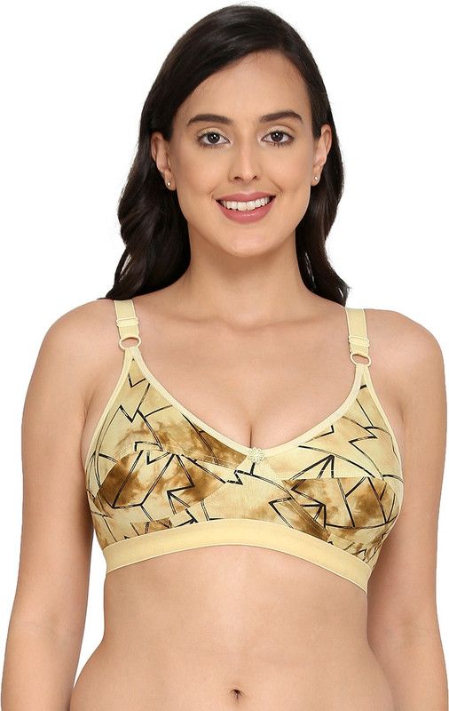 Women Full Coverage Non Padded Bra  (Black, Beige)