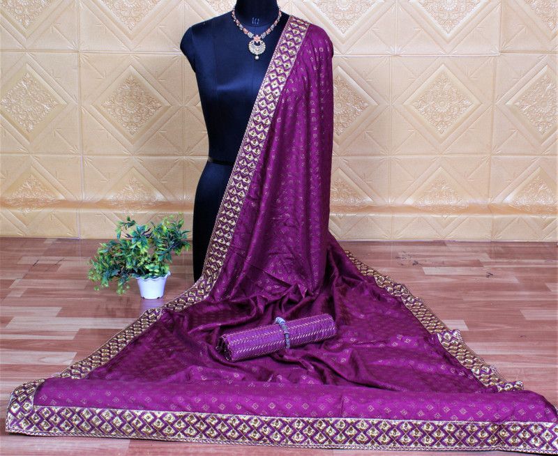 Woven Fashion Art Silk Saree  (Purple)