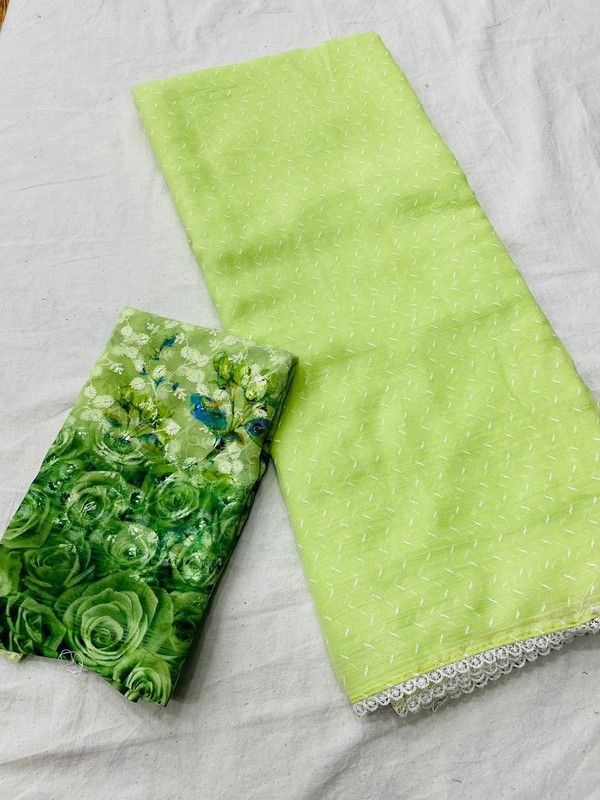 Solid Daily Wear Georgette Saree  (Green)
