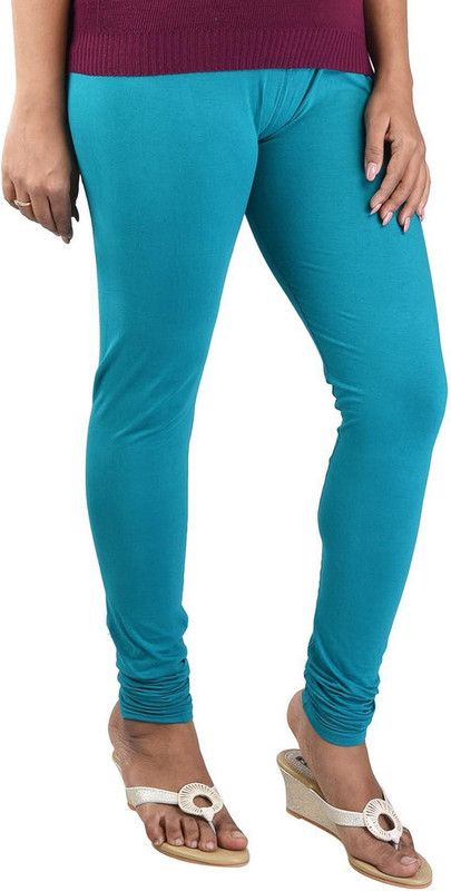 ViRushkA Churidar Ethnic Wear Legging  (Light Blue, Solid)