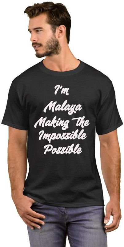 Malaya Making the Impossible Possible Men Printed Round Neck Cotton Blend Black T-Shirt