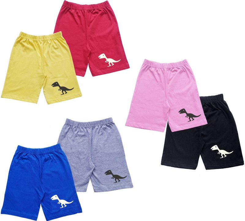 Short For Boys & Girls Casual Printed Pure Cotton  (Multicolor, Pack of 6)