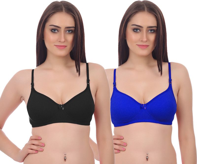 Michi Bra Women Minimizer Non Padded Bra  (Black, Blue)