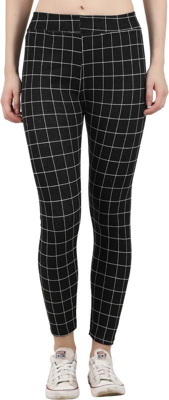 Just Live Fashion Black Jegging  (Checkered)