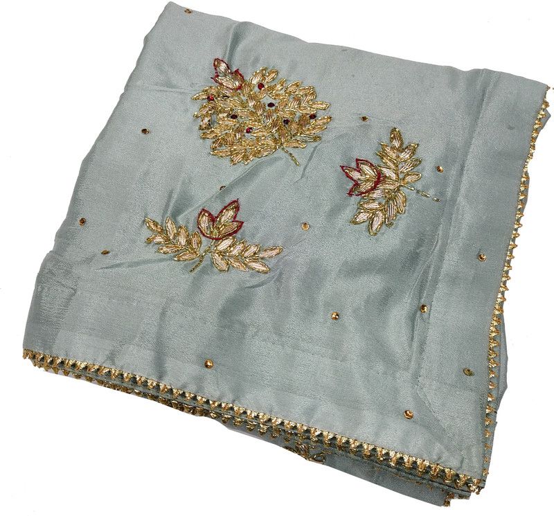 Self Design Kota Doria Chiffon Saree  (Grey)