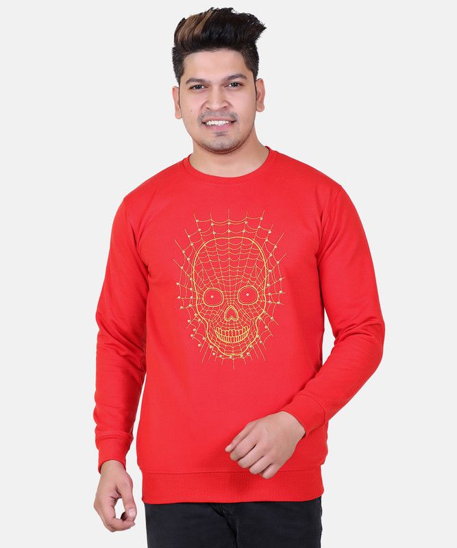 Men Full Sleeve Embroidered Sweatshirt
