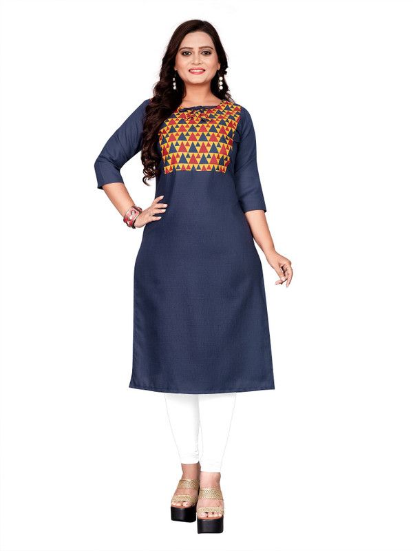 Women Colorblock Pure Cotton Straight Kurta  (Green)