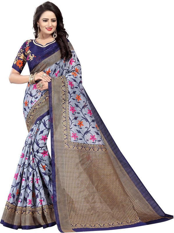 Bhagalpuri Cotton Silk Saree  (Multicolor)