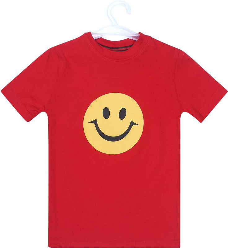 Girls Printed Cotton Blend T Shirt  (Red, Pack of 2)