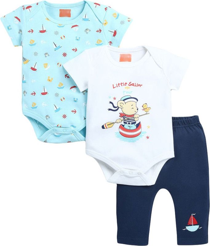 Baby Boys Casual Romper Pant  (Multicolor)