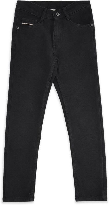 Boys Tapered Fit Mid Rise Black Jeans