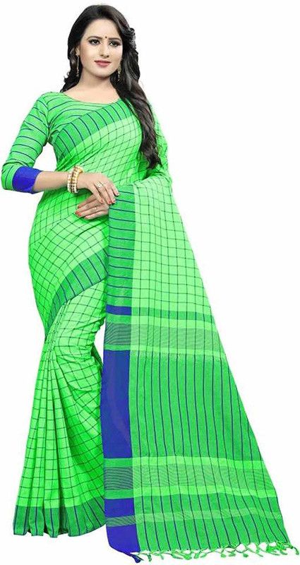 Self Design, Woven Banarasi Pure Silk, Cotton Silk Saree  (Blue, Light Green)