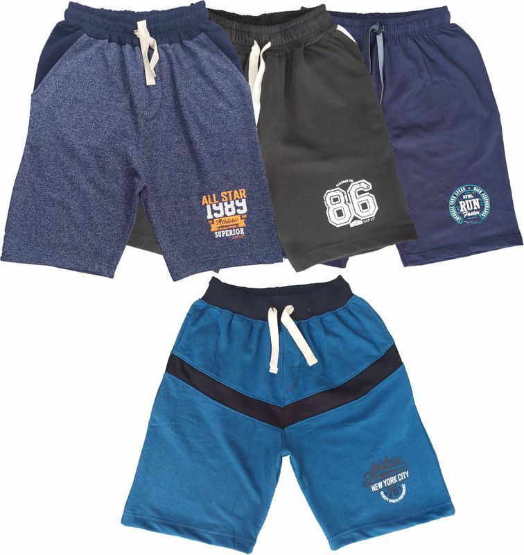 Short For Boys Casual Self Design Cotton Blend  (Multicolor, Pack of 4)