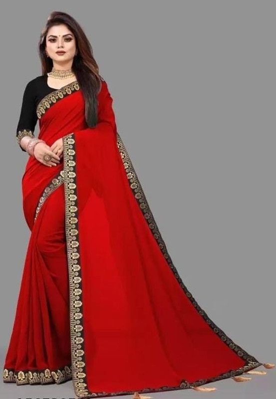 Bollywood Georgette Saree  (Red)