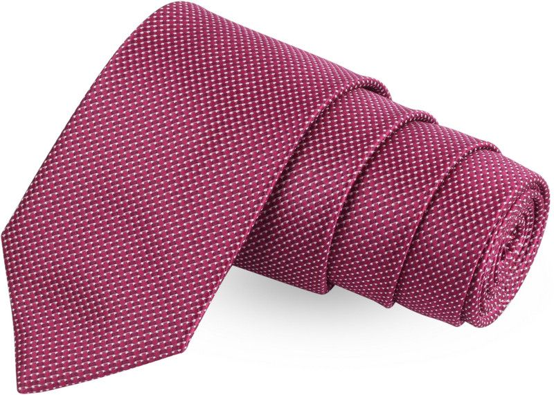 PELUCHE The Dotted Embace Pink Colored Microfiber Neck Checkered Men Tie
