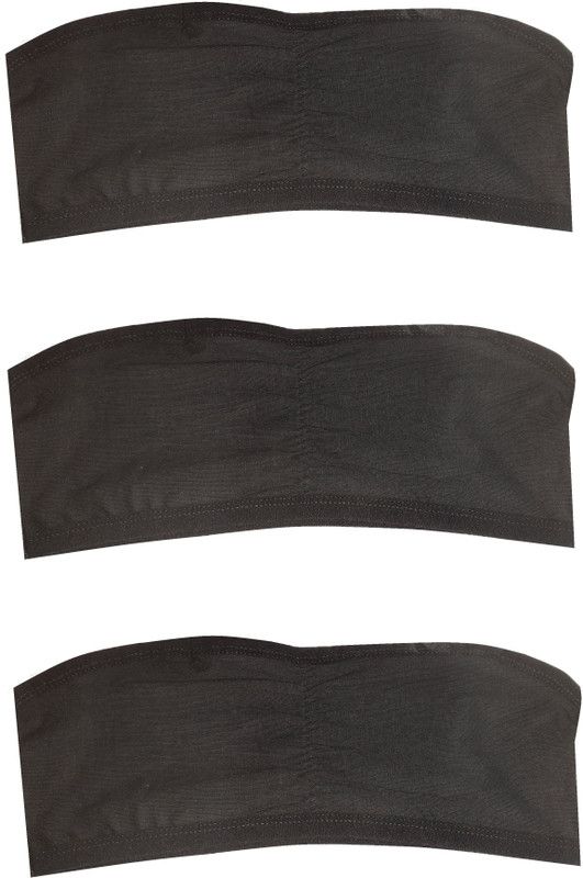 Pack of 3 Girls Bandeau/Tube Non Padded Bra  (Black)