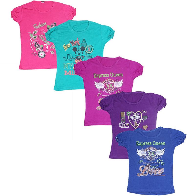 Girls Hosiery Top  (Multicolor, Pack of 5)