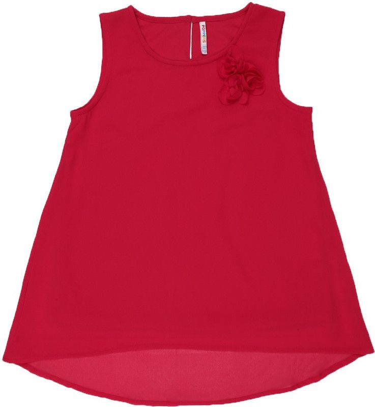 Girls Chiffon Blouson Top  (Red, Pack of 1)