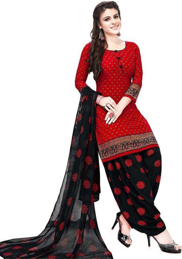 Unstitched Crepe Salwar and Dupatta Material Solid, Floral Print, Self Design, Striped