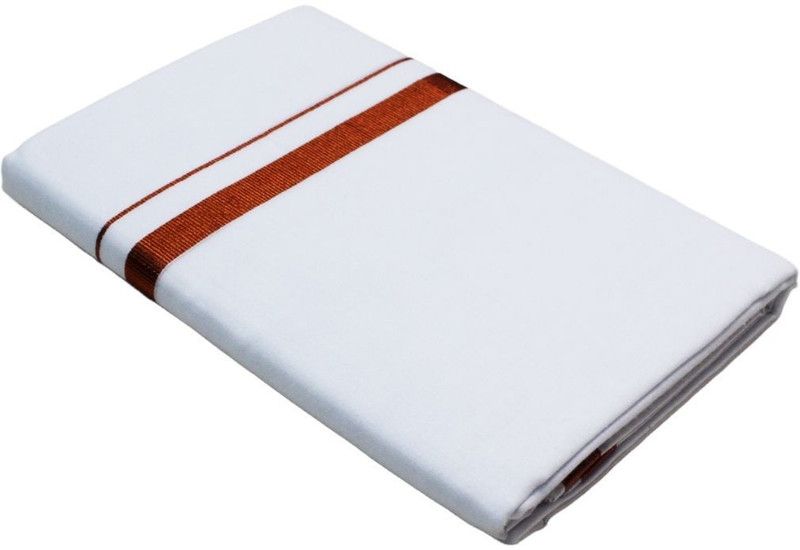 Mr.Lungi 3.8 Meter Combed Cotton Veshti | Orange Color Zari Border Men Dhoti