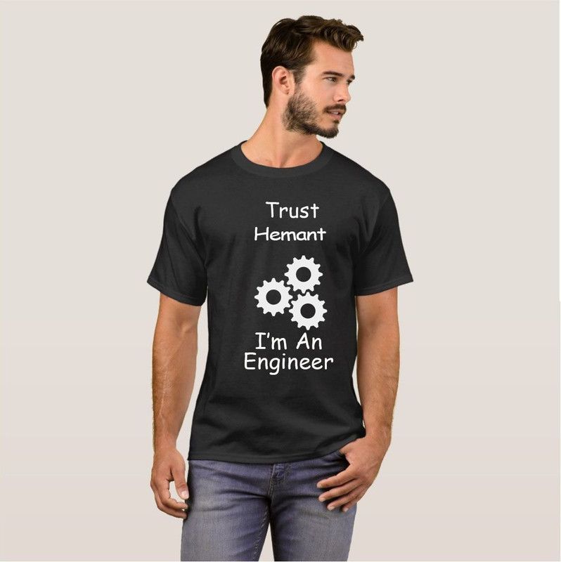 Hemant Engineer Office College Stylish Fashion V09 Men Printed Round Neck Cotton Blend Black T-Shirt