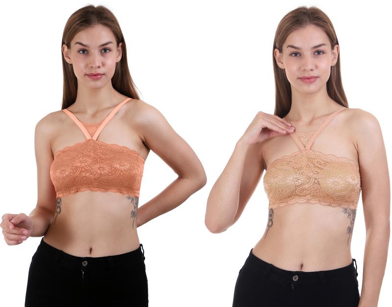 Pack of 10 Women Bralette Lightly Padded Bra  (Beige, Beige)