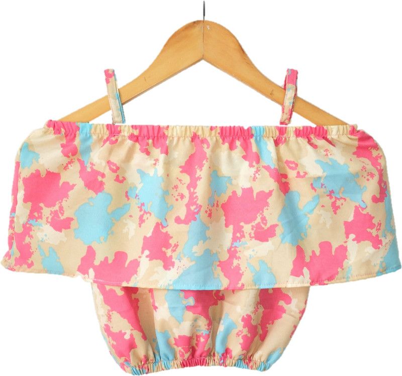 Girls Casual Crepe Top  (Multicolor, Pack of 1)