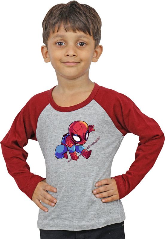 Boys & Girls Colorblock Pure Cotton T Shirt  (Grey, Pack of 1)