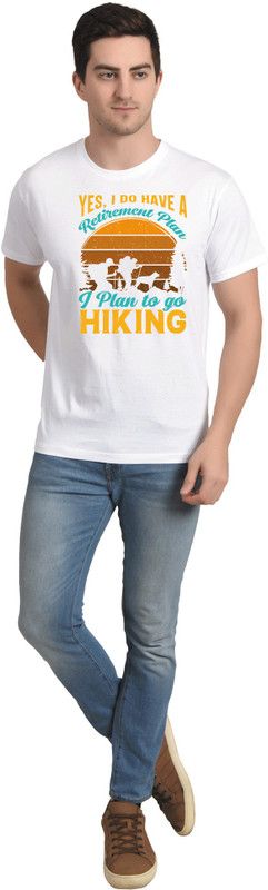 Cotton Printed T shirt for men’s Fashion Men Printed Round Neck Pure Cotton White T-Shirt