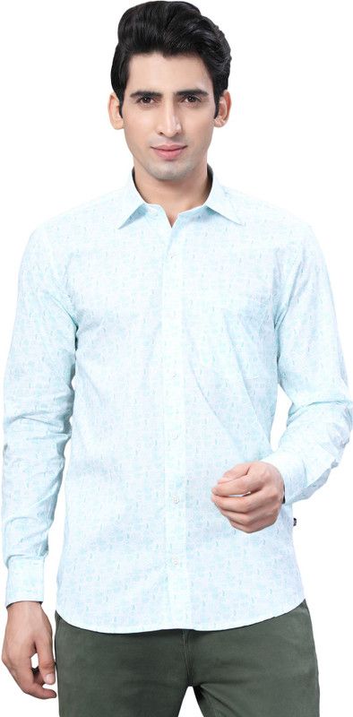 Men Slim Fit Printed Double Collar Casual Shirt