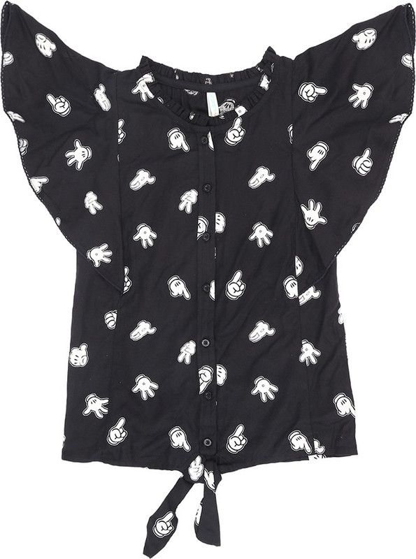 Girls Casual Rayon Wrap Top  (Black, Pack of 1)