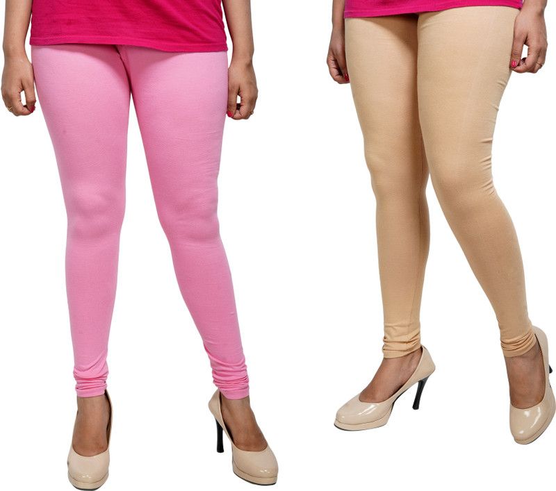 BARAKAT Churidar Ethnic Wear Legging  (Pink, Beige, Solid)