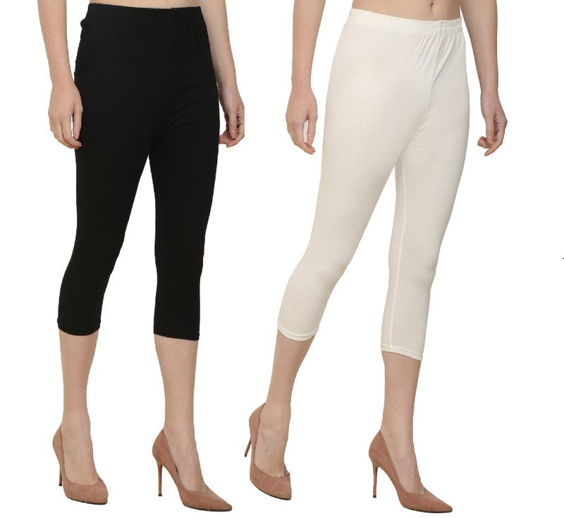 FC First Choice 3/4th/Calf Length Ethnic Wear Legging  (Black, Solid)