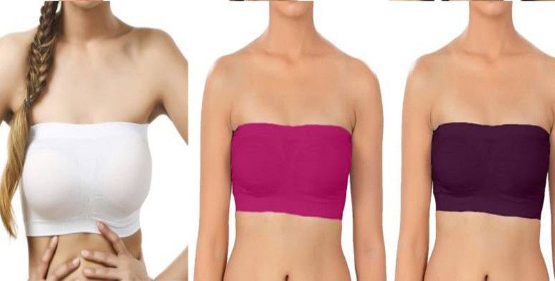 Women Full Coverage Non Padded Bra  (Purple, White, Pink)