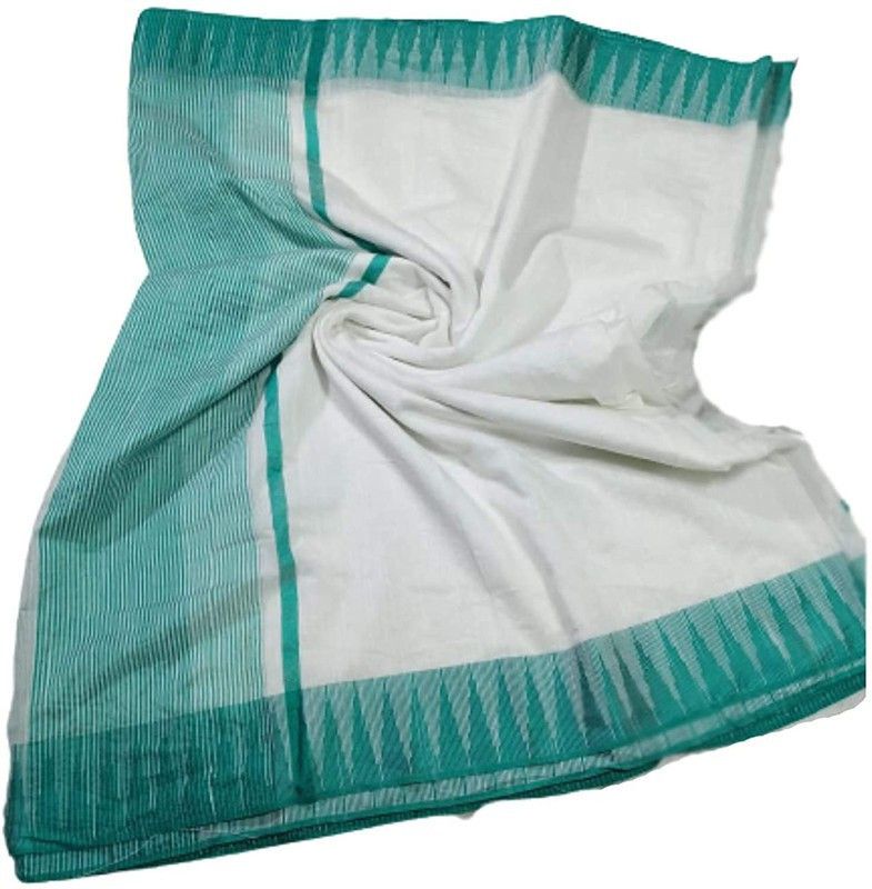 Handloom Handloom Art Silk Saree  (Light Green, White)