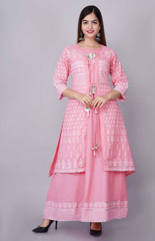 Women Modal Ethnic Jacket and Kurta Set