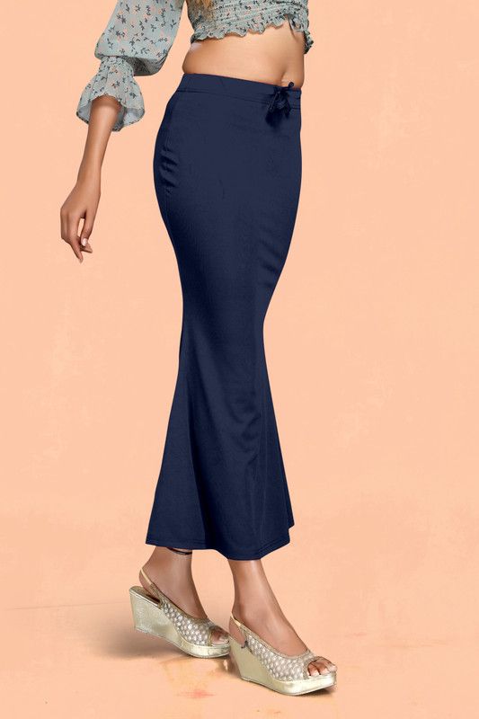 SCUBE DESIGNS Flare Comfy Saree Shapewear Navy Blue (XXL) Nylon Blend Petticoat  (XXL)