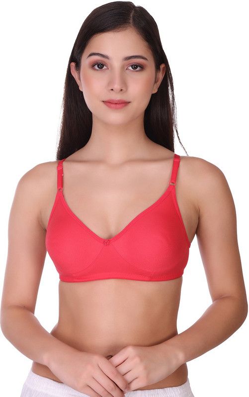 Women Everyday Non Padded Bra  (Orange)