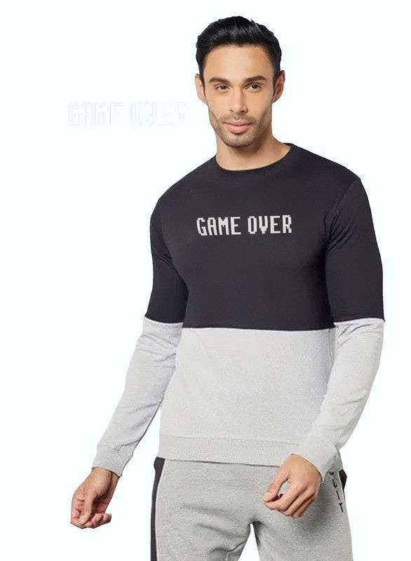 Men Half Sleeve Color Block Sweatshirt