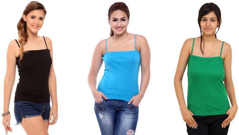 Women Green, Blue, Black Camisole