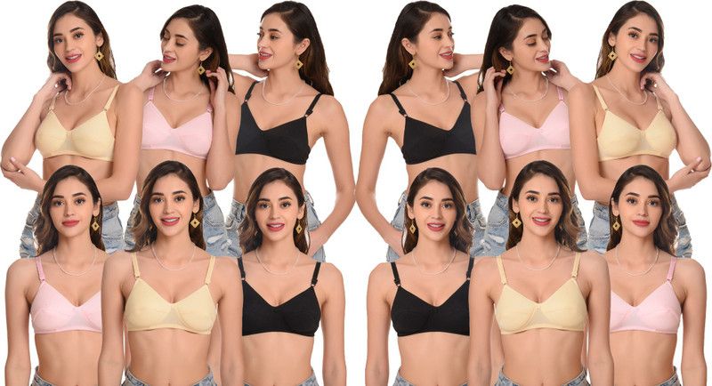 Pack of 10 Women Full Coverage Lightly Padded Bra  (Multicolor)