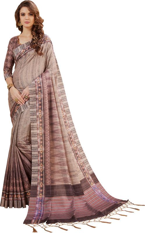 Self Design Bollywood Jacquard, Art Silk Saree  (Brown)