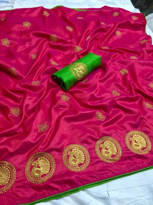 Woven Bhagalpuri Cotton Silk Saree  (Pink)
