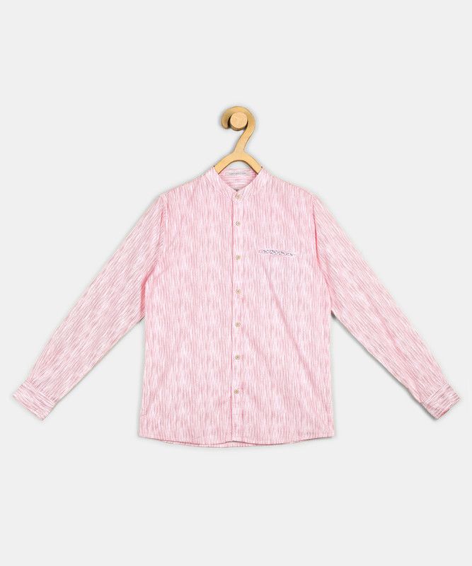 Boys Regular Fit Printed, Striped Casual Shirt