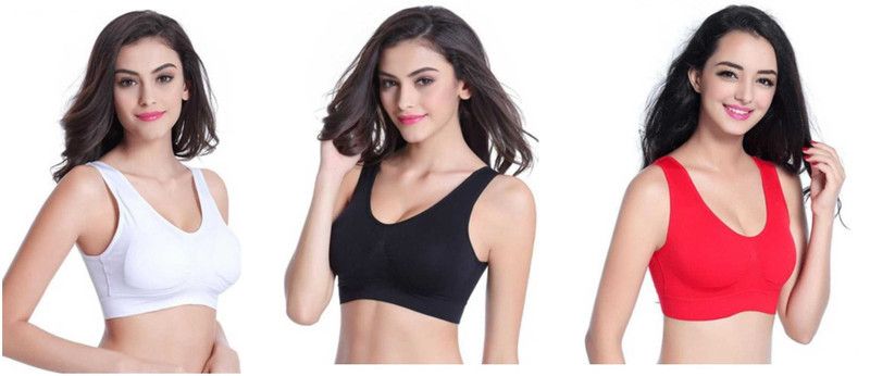 Pack of 3 Women Sports Non Padded Bra  (White, Black, Red)