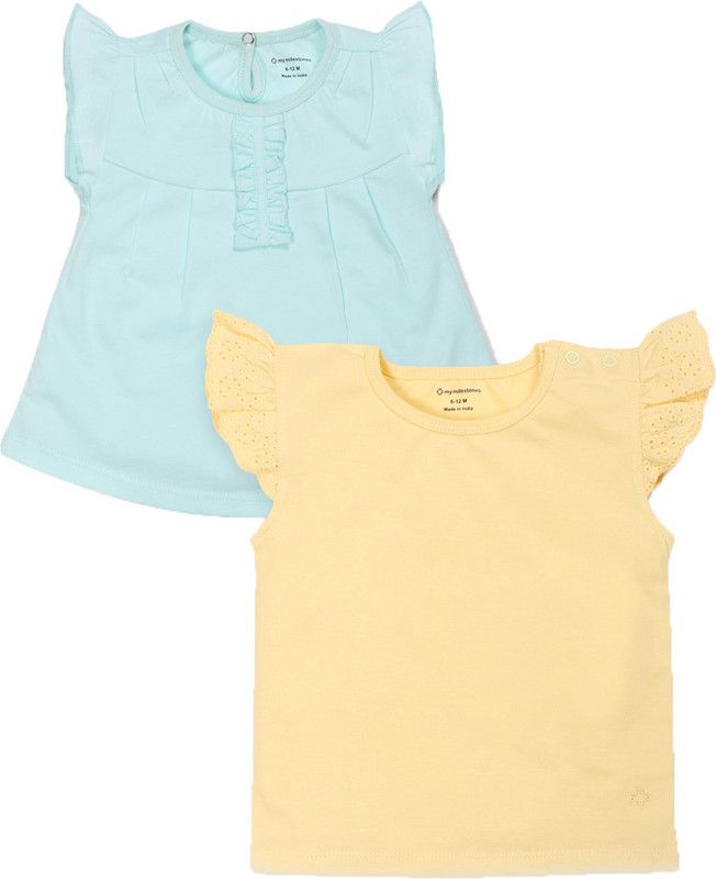 Baby Girls Casual Pure Cotton Top  (Multicolor, Pack of 2)