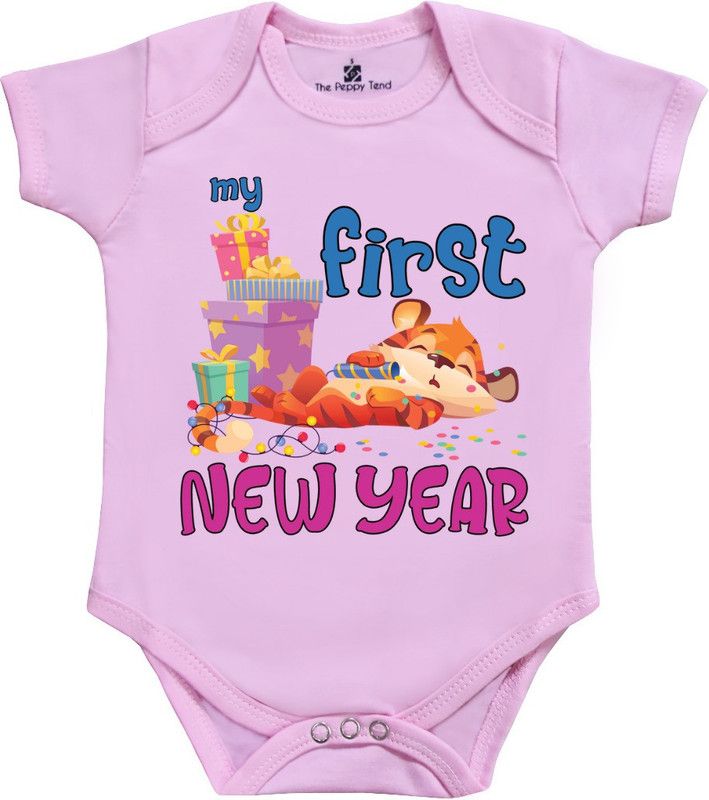 Romper For Baby Boys & Baby Girls Printed Cotton Lycra Blend  (Pink, Pack of 1)