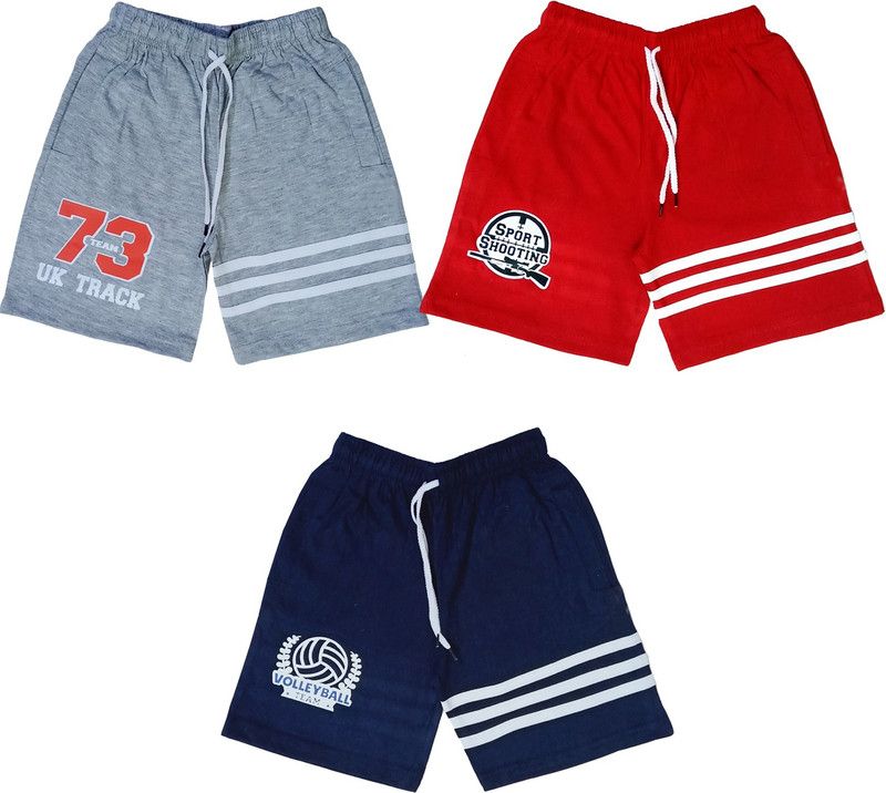 Short For Boys Casual Striped Cotton Blend  (Multicolor, Pack of 3)